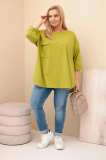 Bavlnená oversize blúzka s náprsným vreckom model 25210 