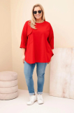 Bavlnená oversize blúzka s náprsným vreckom model 25210 