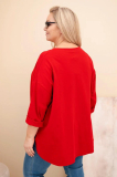 Bavlnená oversize blúzka s náprsným vreckom model 25210 