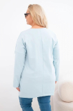 Oversize blúzka s dlhším zadným dielom a dlhým rukávom model 25570
