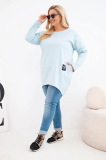 Oversize blúzka s dlhším zadným dielom a dlhým rukávom model 25570