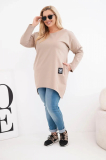 Oversize blúzka s dlhším zadným dielom a dlhým rukávom model 25570