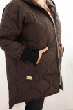 Prešívaná zimná oversize bunda s kapucňou a vreckami model 5419 