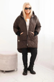Prešívaná zimná oversize bunda s kapucňou a vreckami model 5419 