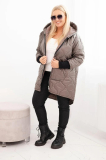 Prešívaná zimná oversize bunda s kapucňou a vreckami model 5419 