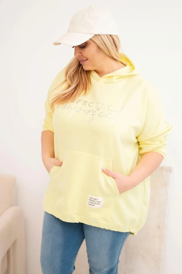 Oversize mikina klokanka s kapucňou a potlačou model 25040