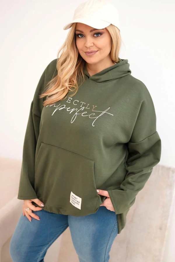 Oversize mikina klokanka s kapucňou a potlačou model 25040