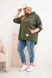 Oversize mikina klokanka s kapucňou a potlačou model 25040