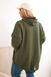 Oversize mikina klokanka s kapucňou a potlačou model 25040