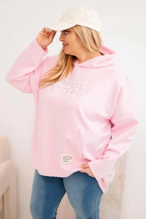 Oversize mikina klokanka s kapucňou a potlačou model 25040