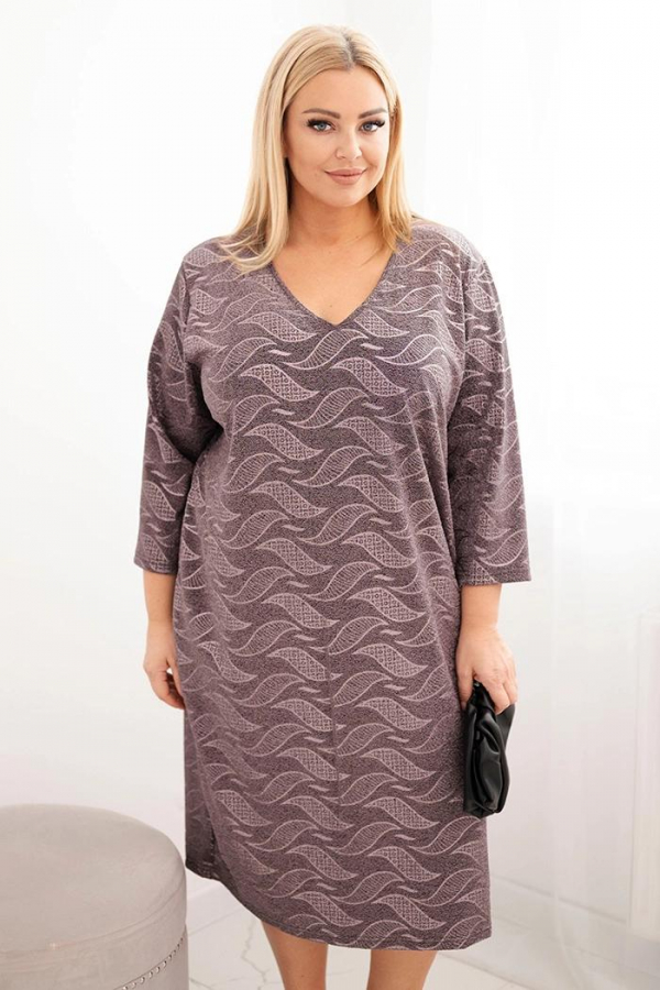 Oversize šaty z žoržetu s véčkovým výstrihom model 6612