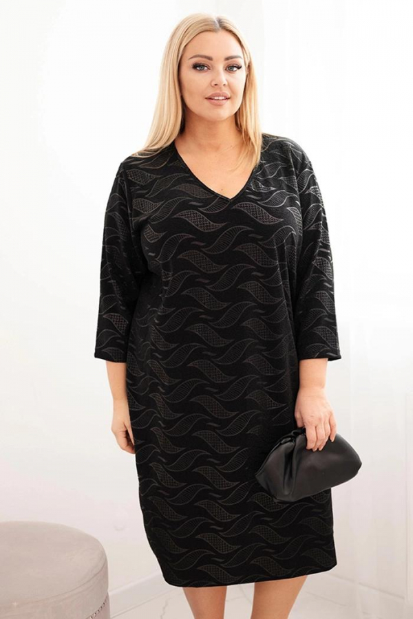 Oversize šaty z žoržetu s véčkovým výstrihom model 6612