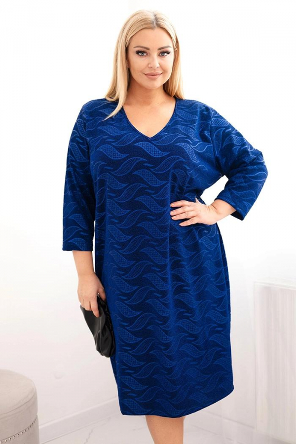 Oversize šaty z žoržetu s véčkovým výstrihom model 6612