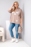 Oversize mikina klokanka s kapucňou a potlačou model 25040-1 