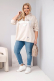 Oversize mikina klokanka s kapucňou a potlačou model 25040-1 