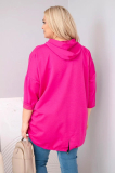 Oversize mikina klokanka s kapucňou a potlačou model 25040-1 