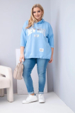 Oversize mikina klokanka s kapucňou a potlačou model 25040-1 