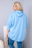 Oversize mikina klokanka s kapucňou a potlačou model 25040-1 