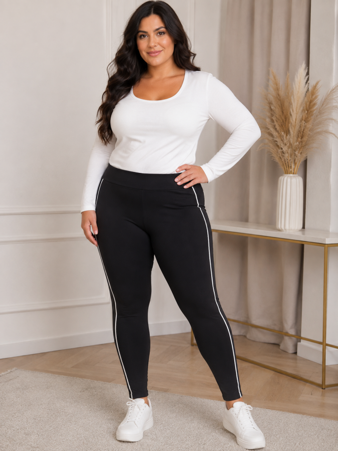 DÁMSKE LEGÍNY STRIPES PLUS SIZE VEĽKOSŤ 2XL-6XL