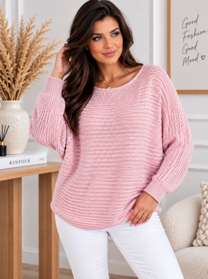 Dámsky sveter Basic Loose Plain