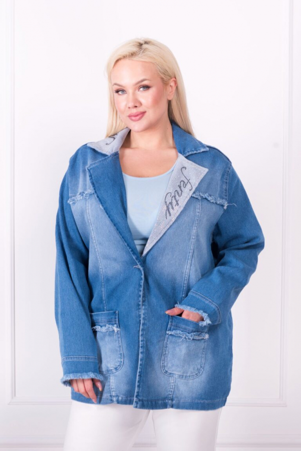 Džínsová bunda plus size Alonsa