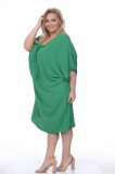 Šaty s ozdobným rebrovaním pri výstrihu plus size Barrera