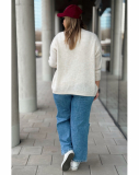 Dámsky plus size svetrík voľného strihu na gombíky Gabina 