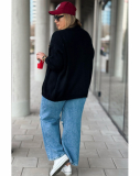 Dámsky plus size svetrík voľného strihu na gombíky Gabina 