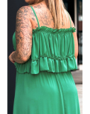 Womanary maxi šaty s volánikmi plus size Leona