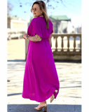 Dlhé dámske plus size šaty s opaskom Amande