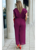 Elegantný volánikový overal so širokými nohavicami pre moletky Frederica
