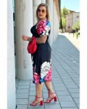 Vzdušné midi plus size šaty s nariaseným topom Fionela 