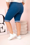 Dámske bavlnené šortky Plus Size so šnúrkou denim