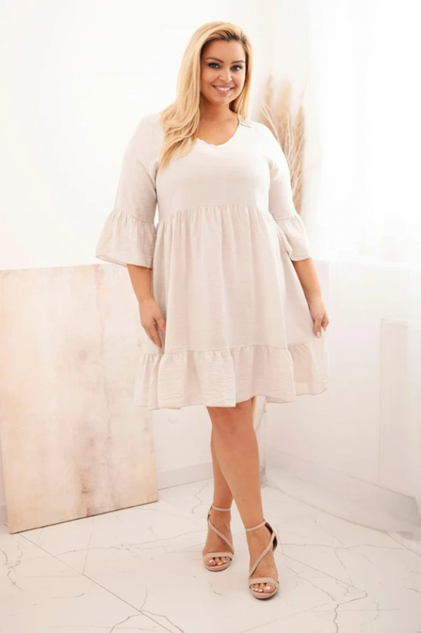 Dámske viskózové šaty Plus Size s ažúrovou ozdobou