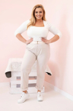 Dámske bavlnené nohavice Plus Size s opaskom Soraja
