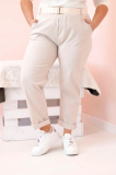 Dámske bavlnené nohavice Plus Size s opaskom Soraja