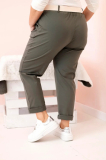 Dámske bavlnené nohavice Plus Size s opaskom Soraja