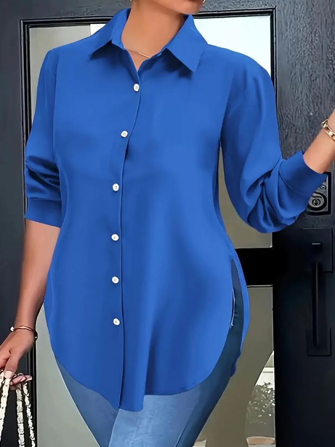 Elegantná košeľová  tunika plus size BELITA