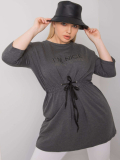Bavlnená plus size tunika s viazaním v páse Tula 