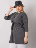 Bavlnená plus size tunika s viazaním v páse Tula 