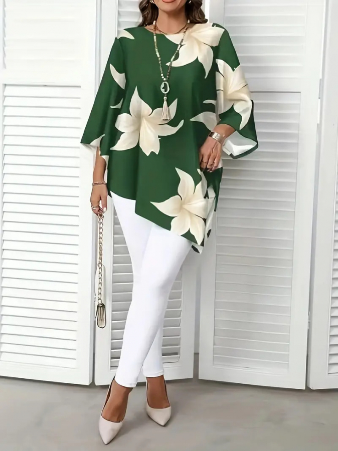 Elegantná asymetrická tunika plus size MANISA