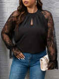 Elegantná blúzka dlhým rukávom plus size AZERA