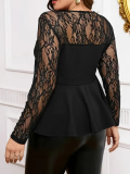 Elegantná blúzka dlhým rukávom plus size AZERA