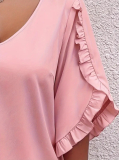 Elegantná blúzka s volánikma na rukávoch  plus size DIORA   