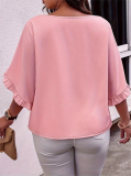 Elegantná blúzka s volánikma na rukávoch  plus size DIORA   