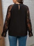 Elegantná blúzka čierná plus size BARUNA