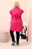 Dámska vesta Plus Size prešívaná s pásom a golierom TAORA VYPREDANE!!!