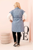 Dámska vesta Plus Size prešívaná s pásom a golierom TAORA