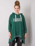 Predĺžená asymetrická bavlnená mikina pre plus size Belisa 